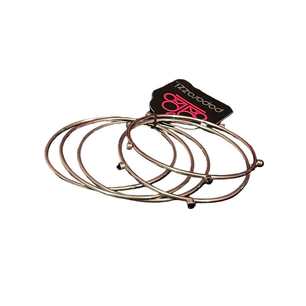 Paparazzi Silver Bangle Bracelets Set Stackable Trendy Jewelry Accessories R-70